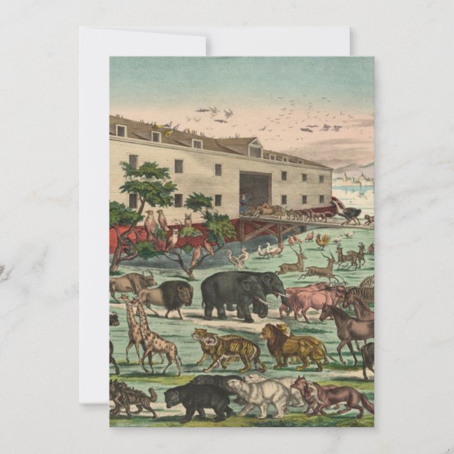 Vintage Noahs Ark Julkort (Framsida)