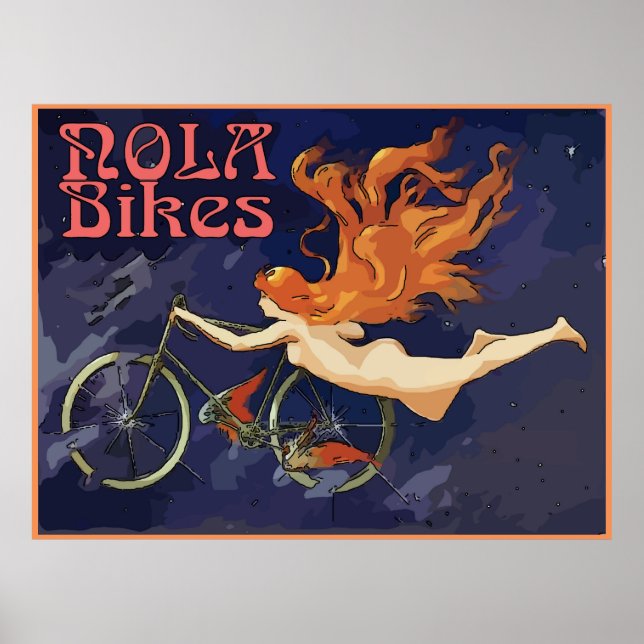 Vintage NOLA Bikes Angel Poster (Framsidan)