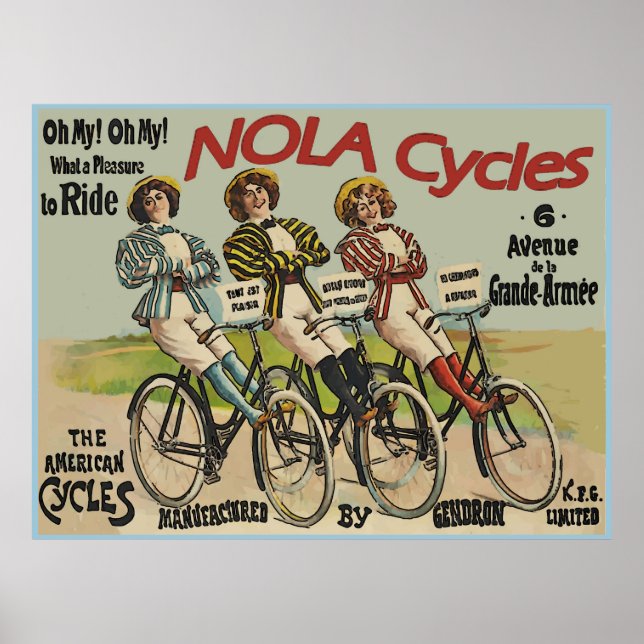 Vintage NOLA-cykler och Poster (Framsidan)