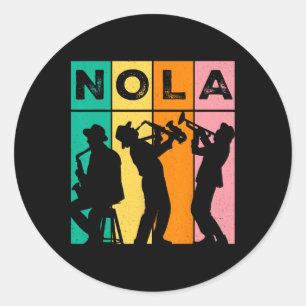 Vintage Nola New Orleans Mardi Gras Music Carnival Runt Klistermärke