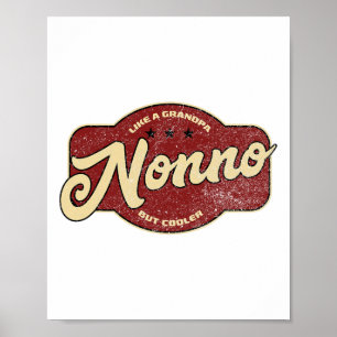 Vintage Nonno som en morfar men Cooler - italiensk Poster
