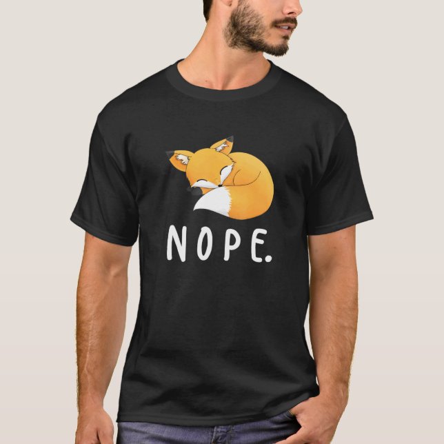 Vintage Nope Fox Cute Fox T Shirt (Framsida)