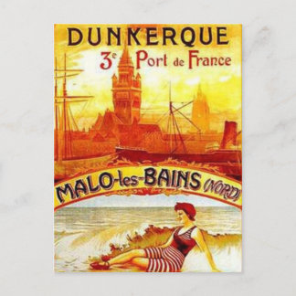 Vintage Nord-Pas-de-Calais, Dunkerque, Frankrike - Vykort