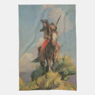 Vintage Nordamerikanska indianer, Crow Outlier av Kökshandduk