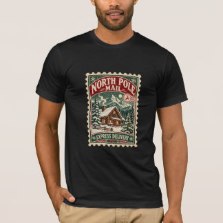 Vintage Nordpolen Poststämpel Vinterstuga T Shirt