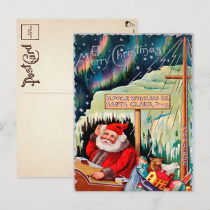 Vintage Nordpolen Santa julpostkort Vykort