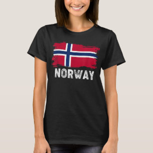 Vintage Norge Flagga Norskt Pride för familjen T Shirt