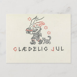 Vintage Norge julkort Glaedelig Jul Vykort