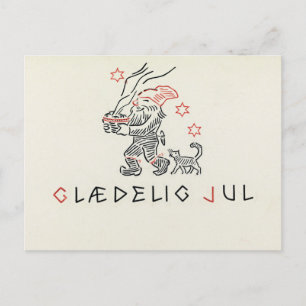 Vintage Norge julkort Glaedelig Jul Vykort