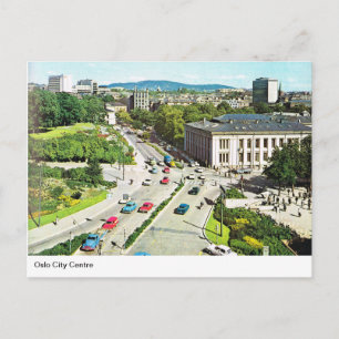 Vintage Norge, Oslo City Center, cirka 1950-talet Vykort