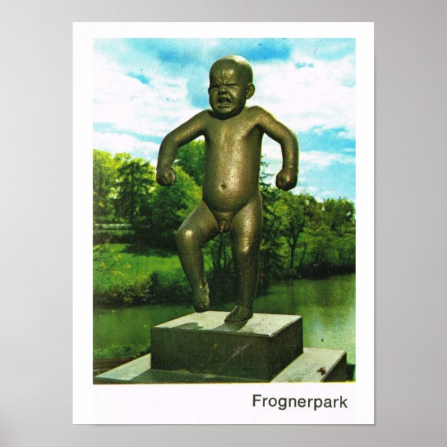Vintage Norge, Oslo, Frogner Sculpture Park Poster (Framsidan)