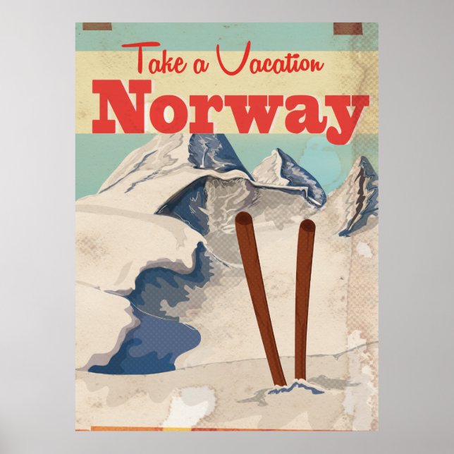 Vintage Norge Resa Affisch (Framsidan)