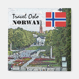 Vintage Norge Skandinavien Oslo Vigeland Magnet