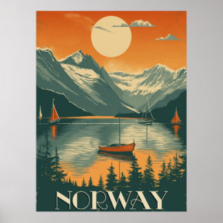 Vintage Norge Travel Poster