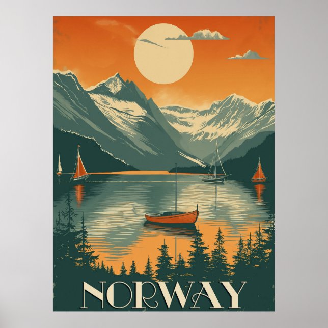 Vintage Norge Travel Poster (Framsidan)