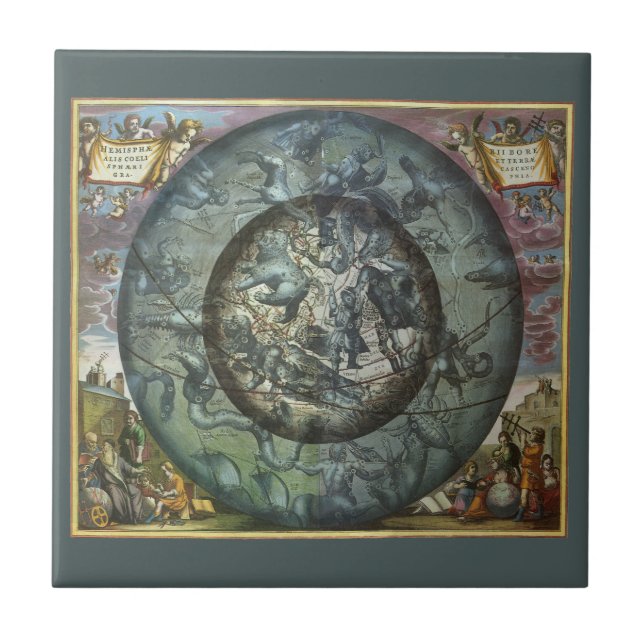 Vintage Norra stjärnbilden Celestial Astronomi Kakelplatta (Framsidan)