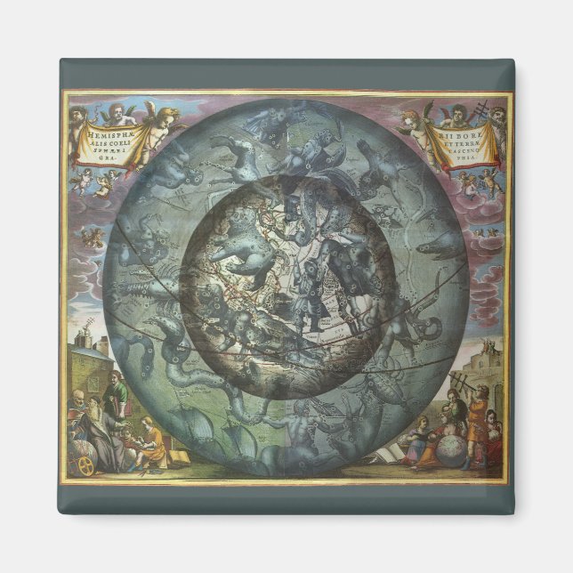 Vintage Norra stjärnbilden Celestial Astronomi Magnet (Framsidan)