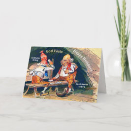 Vintage Norsk Gnome Nisse Tomte Tonttu vid Play Helgkort