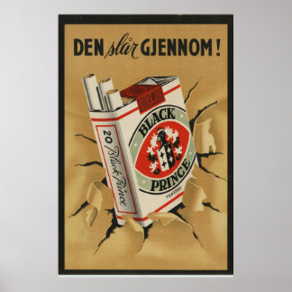 Vintage Norska Cigarette Ad. Poster