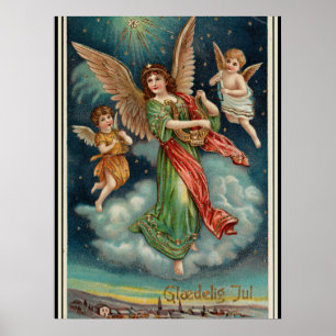 Vintage Norska julhälsningar, Poster