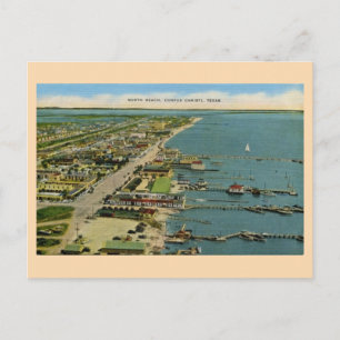 Vintage North Beach, Corpus Christi, Texas Vykort