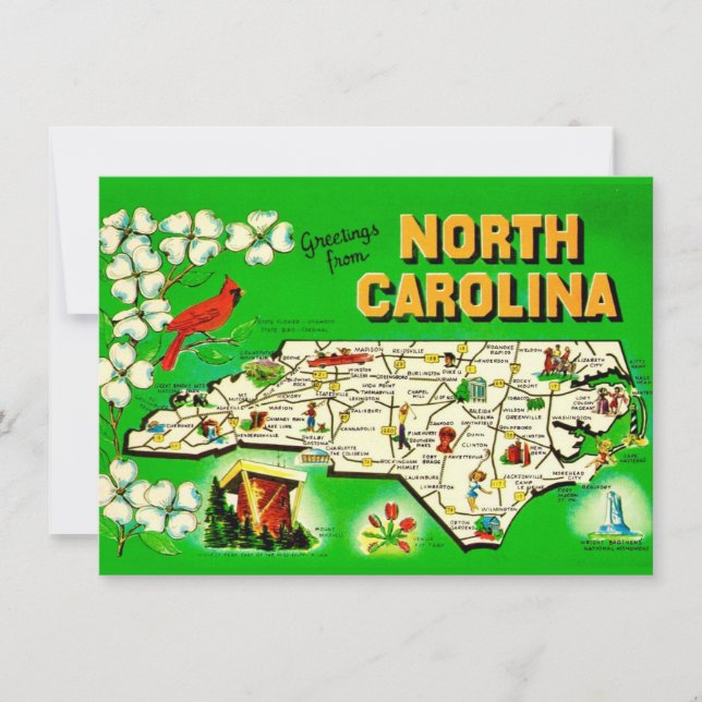 Vintage North Carolina Flytta Announcement (Framsida)