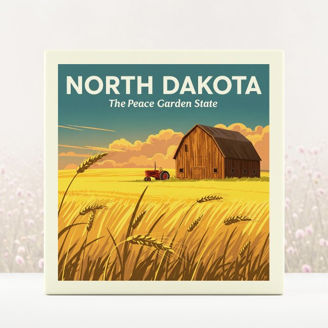 Vintage North Dakota Kakelplatta (Skapare uppladdad)