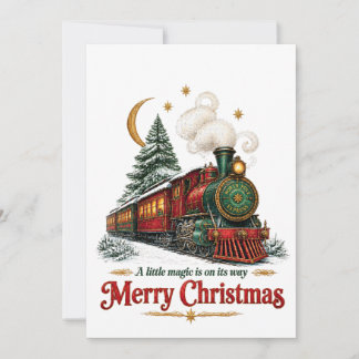 Vintage North Pole Express Christmas Greeting Card Julkort