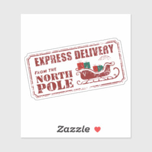 Vintage North Pole Express Delivery Frimärke Klistermärken