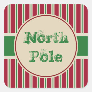 Vintage North Pole-klistermärken Fyrkantigt Klistermärke