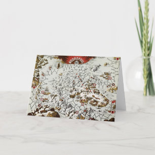 Vintage North Pole Old Antique Karta World Kort