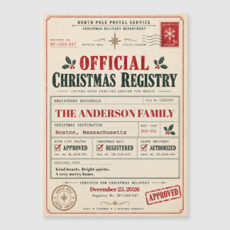 Vintage North Pole-registrering jul