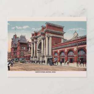 Vintage North Station Boston-vykort Vykort