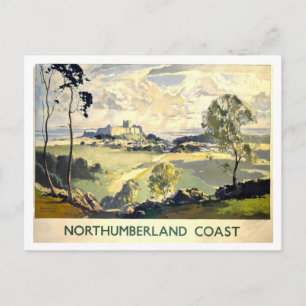 Vintage Northumberland-resemaljningsaffisch Vykort