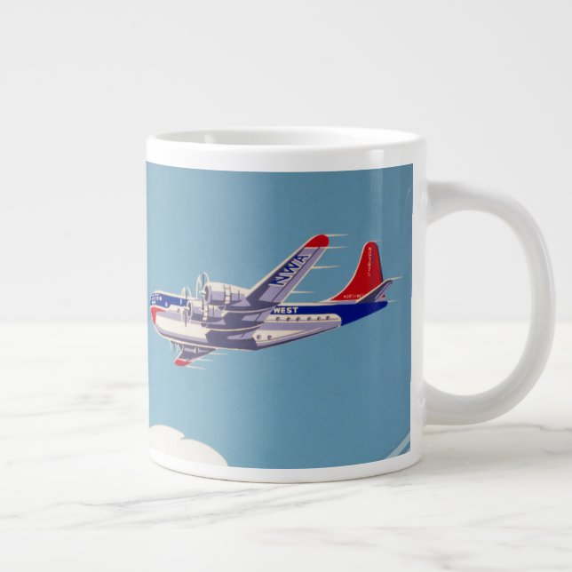 Vintage Northwest Airlines Advertising Poster Jumbo Mugg (Höger)