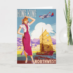 Vintage Northwest Airlines Advertising Poster Kort