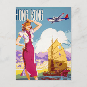 Vintage Northwest Airlines Advertising Poster Vykort