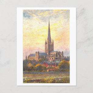 Vintage Norwich-katedralen Vykort