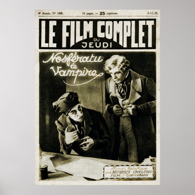 Vintage Nosferatu Fransk Magazine Cover Poster (Framsidan)