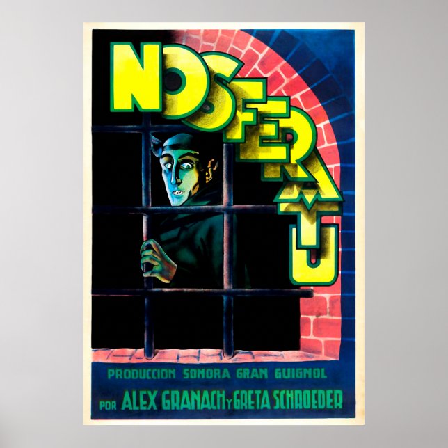 Vintage Nosferatu Spanska Poster (Framsidan)