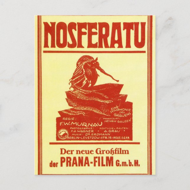 Vintage Nosferatu-vykort Vykort (Framsida)