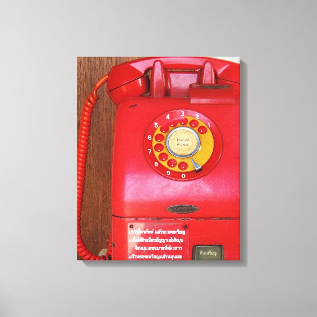 Vintage Nostalgic Old Classic Retro Telefon Canvastryck (Framsida)