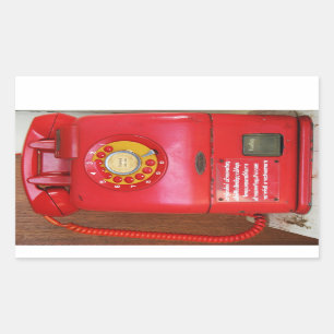 Vintage Nostalgic Old Classic Retro Telefon Rektangulärt Klistermärke