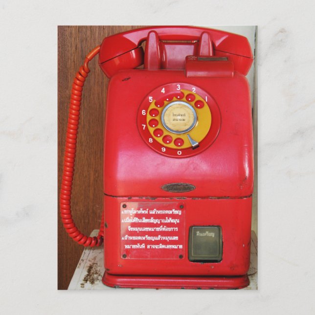 Vintage Nostalgic Old Classic Retro Telefon Vykort (Framsida)