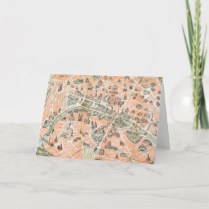 Vintage Notecards i Paris Karta Kort