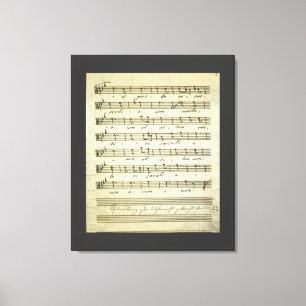 Vintage noter, antika notblad 1810 canvastryck