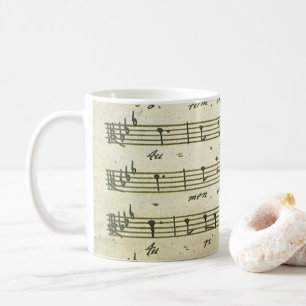 Vintage noter, antika notblad 1810 kaffemugg