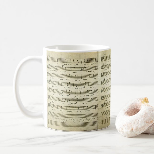 Vintage noter, antika notblad 1810 kaffemugg (Med munk)