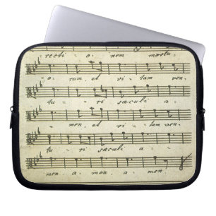 Vintage noter, antika notblad 1810 laptop sleeve
