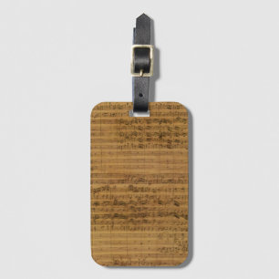 Vintage noter av Johann Sebastian Bach Bagagebricka